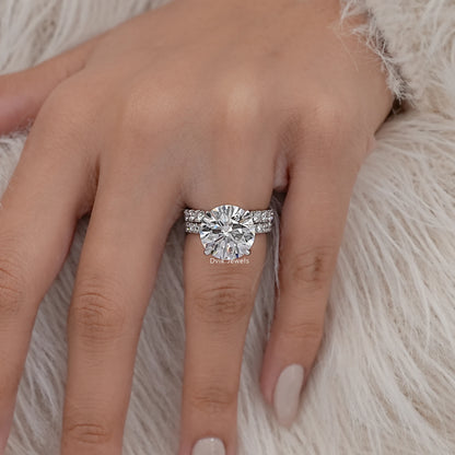 Round Cut Diamond Bridal Wedding Ring Set