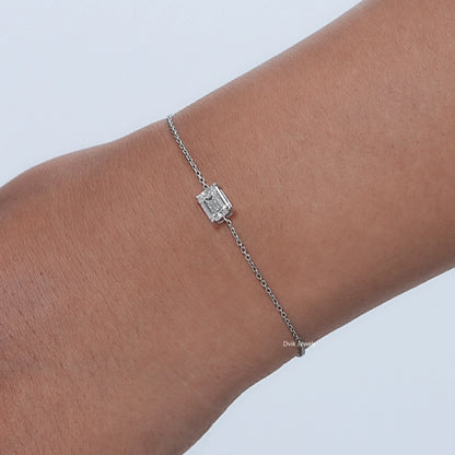 1.00 Carat Emerald Cut Diamond Solitaire Bracelet
