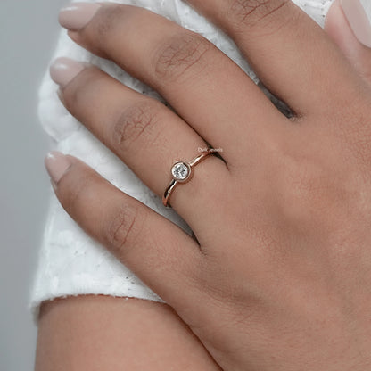 Round Diamond Bezel Set Solitaire Ring