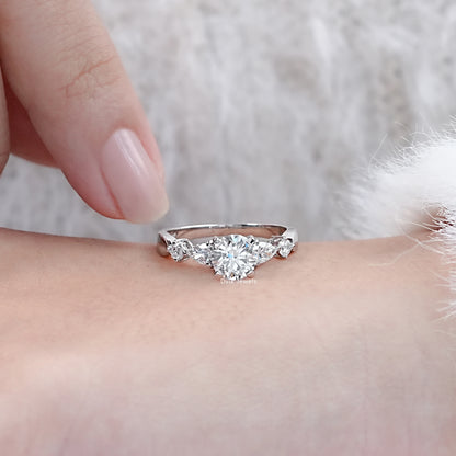 Round Cut Five Stone Engagement Ring