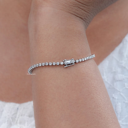 Round Lab Grown Diamond Tennis Bracelet