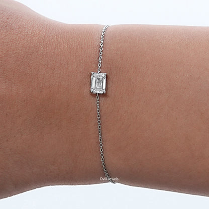 1.00 Carat Emerald Cut Diamond Solitaire Bracelet