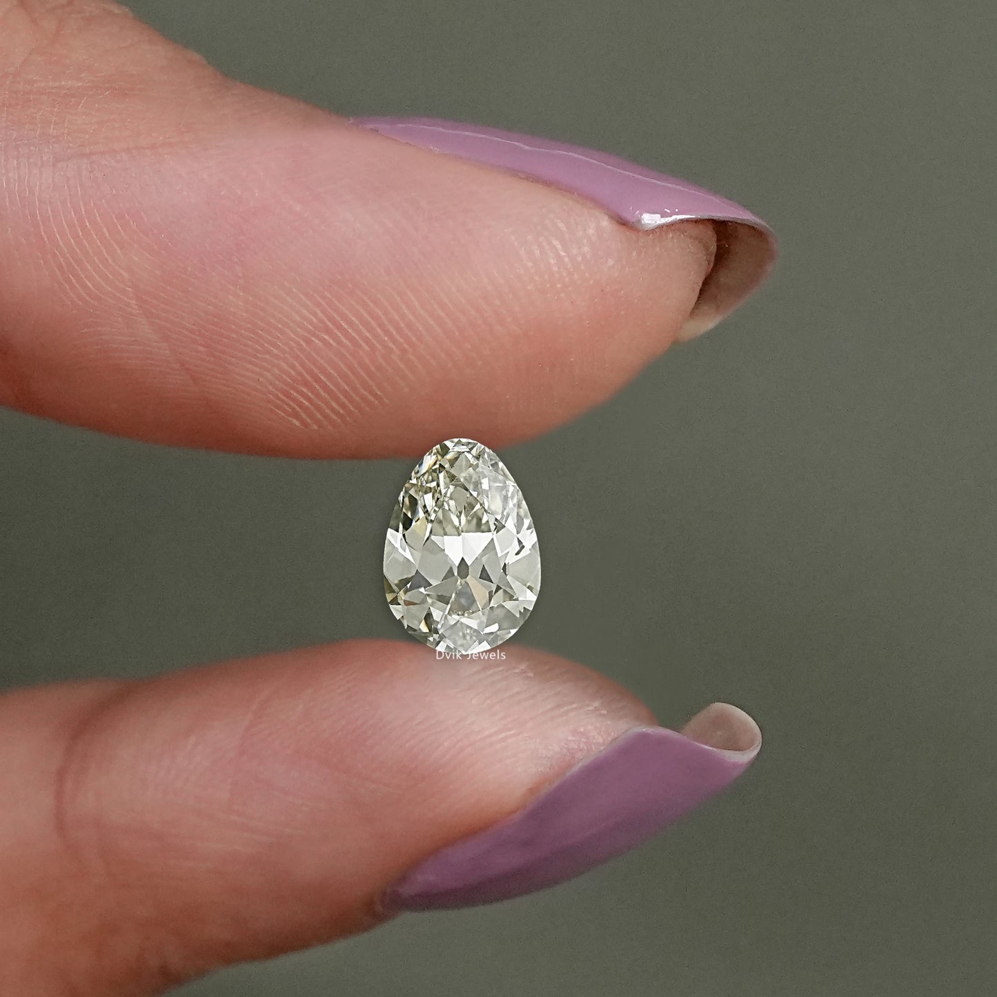 Old Mine Pear Shape Lab Grown Diamond