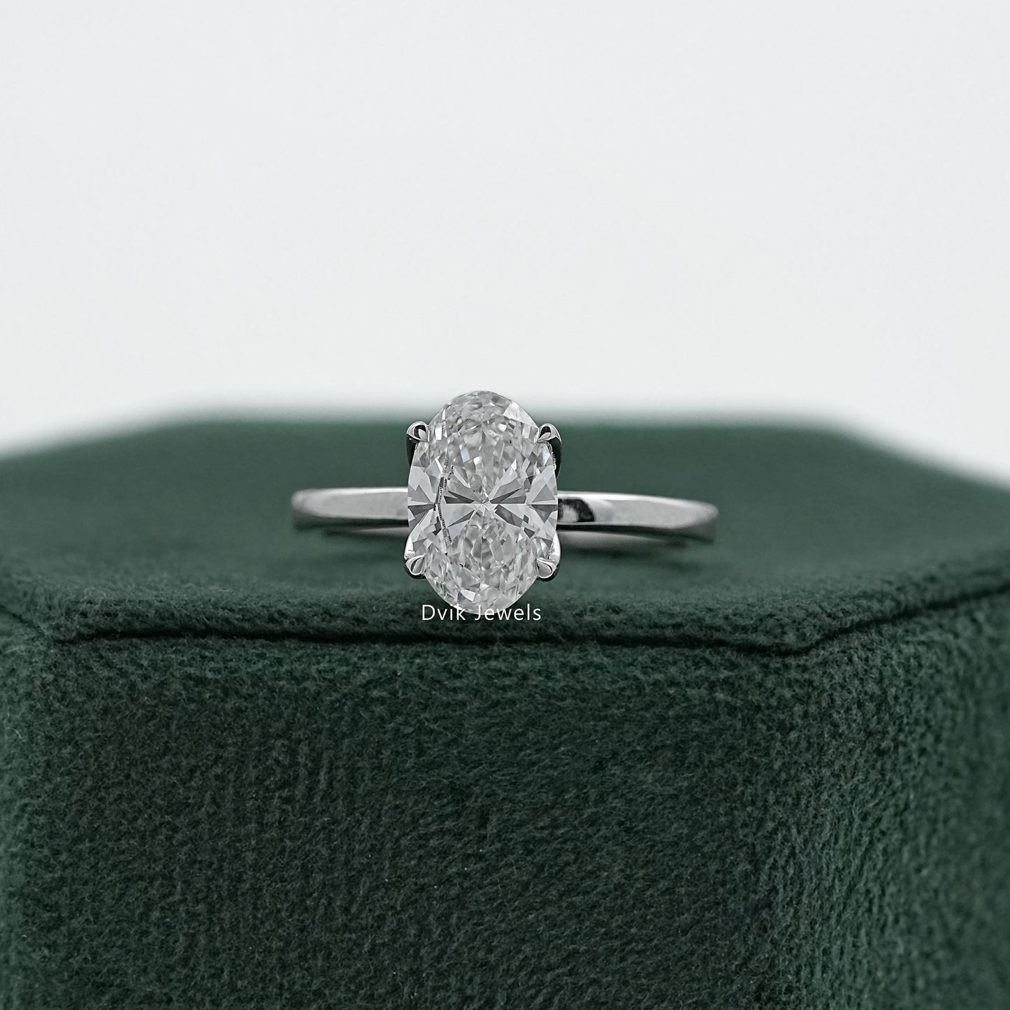 Lab Grown Oval Diamond Tulip Engagement Ring