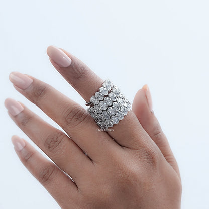 Brilliant Oval Cut Lab Diamond Wedding Band