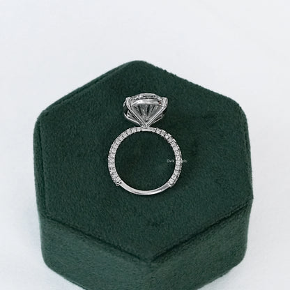 10 CT Oval Cut Lab Diamond Three Row Engagement Ring