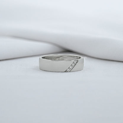 Round Cut Lab Diamond Men's Band