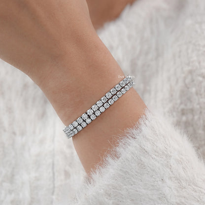Brilliant Cut Round Lab Diamond Tennis Bracelet