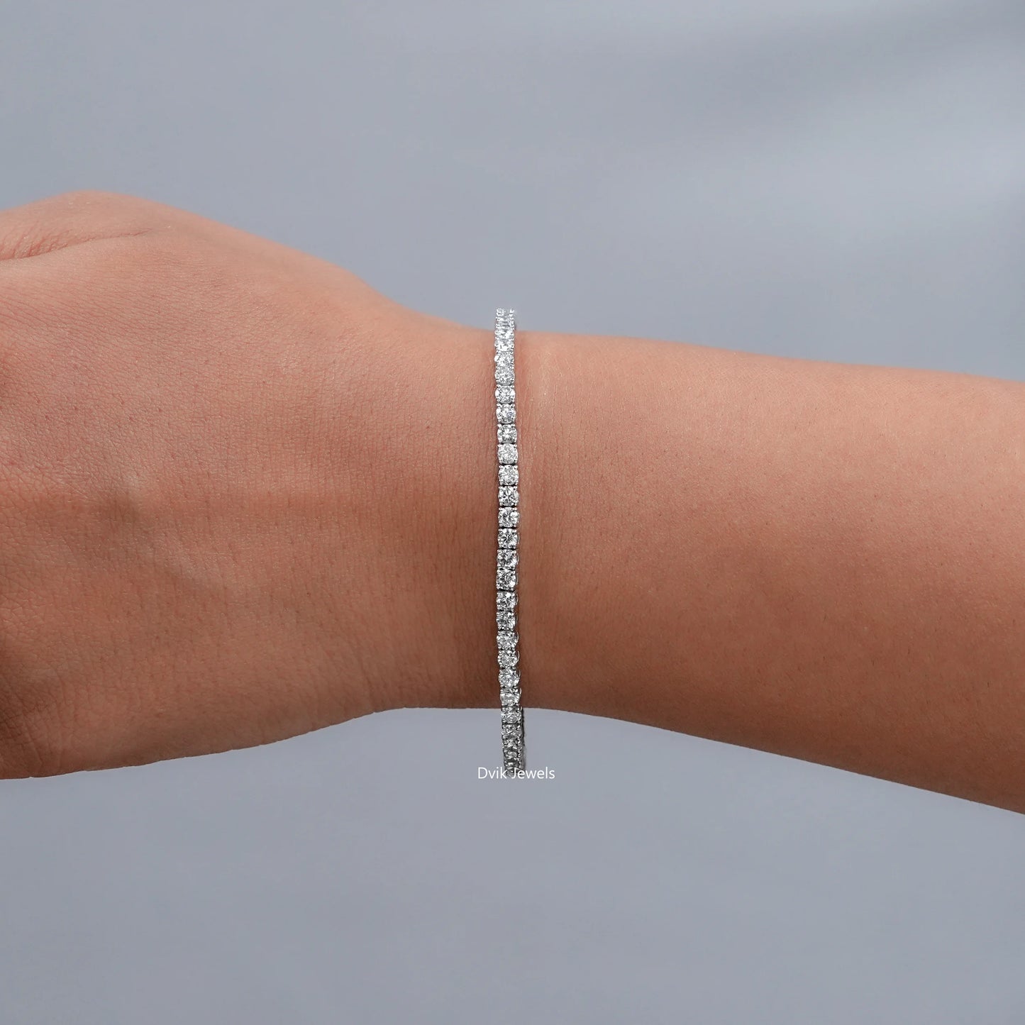 Elegant Round Lab Diamond Tennis Bracelet