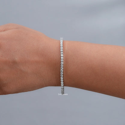 Elegant Round Lab Diamond Tennis Bracelet