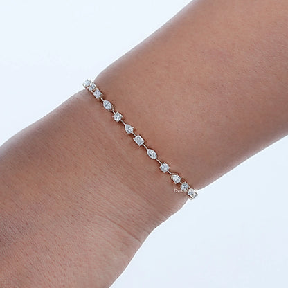 Multi Shape Lab Diamond Stackable Tennis Bracelet