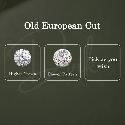 Flower Pattern Old European Round Cut Loose Diamond