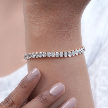 Oval Cut Lab Diamond Tennis Bracelet