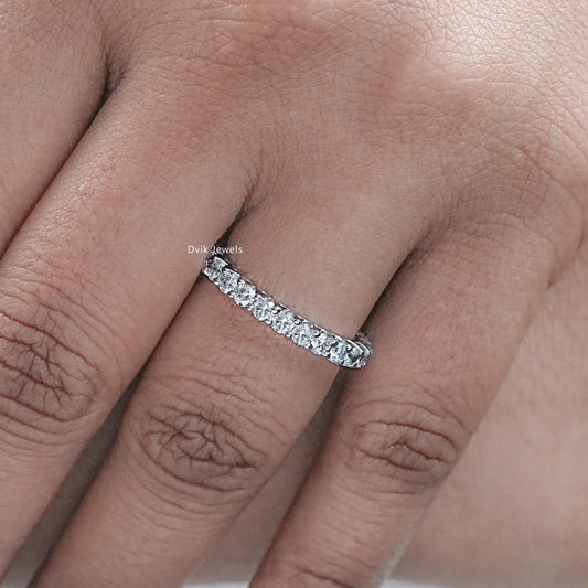 Lab Diamond Round Cut Eternity Wedding Band