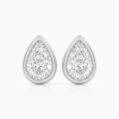 Lab Diamond Pear Shaped Bezel Set Stud Earrings Earrings