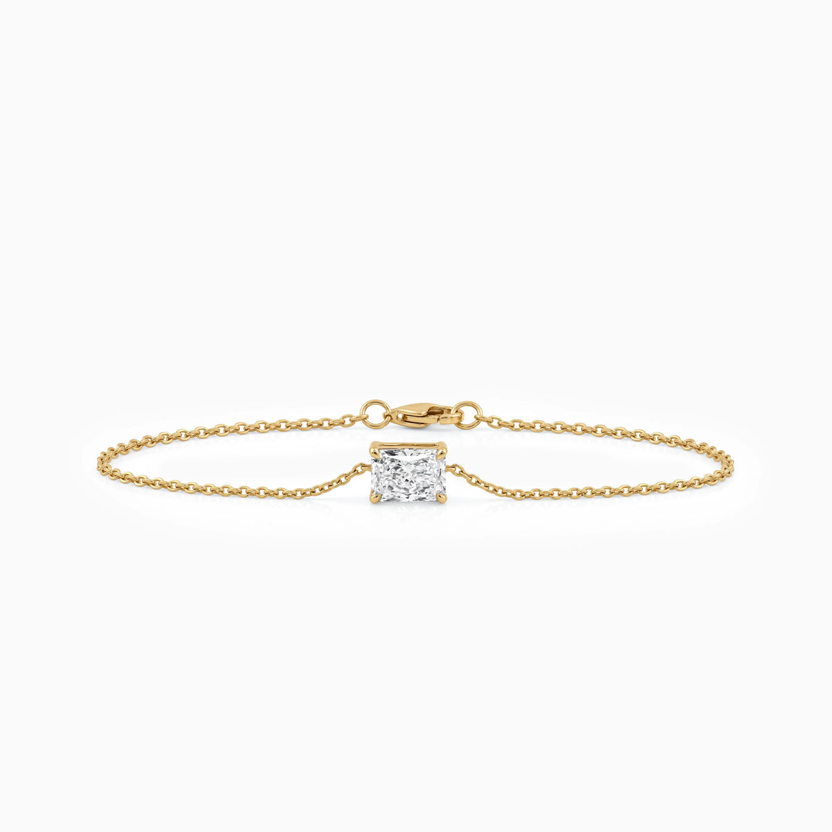 Lab Diamond Radiant Cut Solitaire Chain Bracelet Bracelet