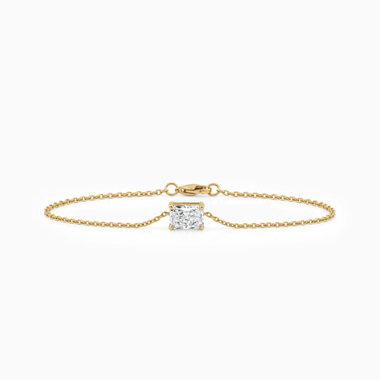 Lab Diamond Radiant Cut Solitaire Chain Bracelet Bracelet