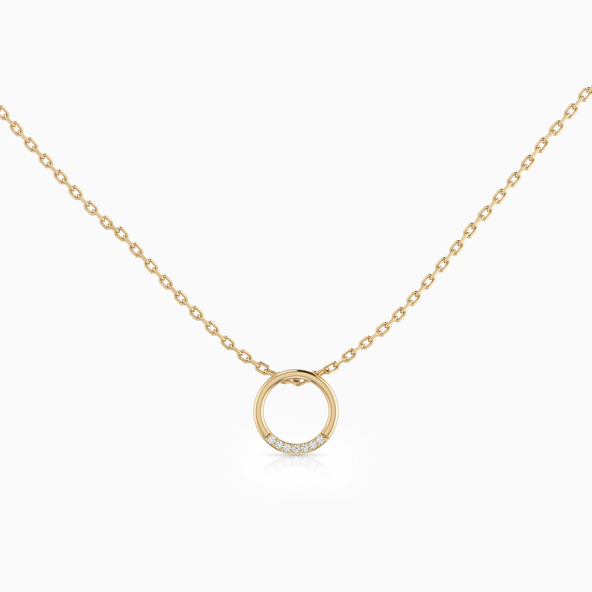 Lab Diamond Round Cut Open Circle Pendant Pendant