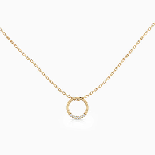 Lab Diamond Round Cut Open Circle Pendant Pendant
