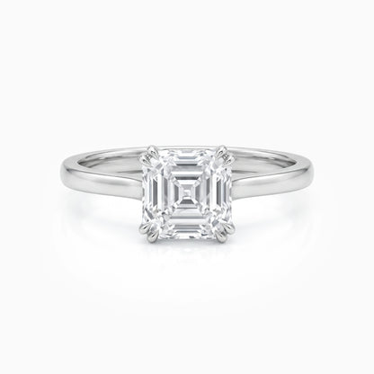 Lab Grown Asscher Cut Solitaire Engagement Rings Ring
