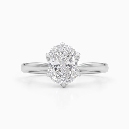 Lab Grown Cushion Diamond Tulip Solitaire Ring