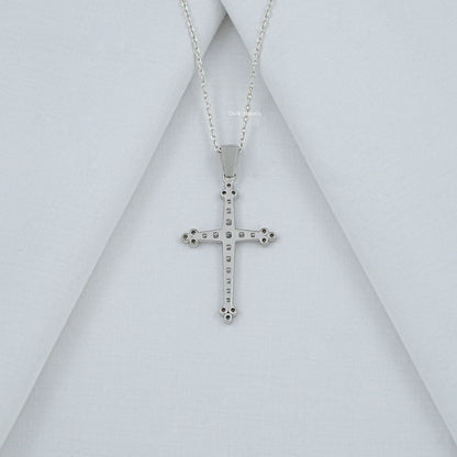 Round Cut Lab Diamond Cross Pendant
