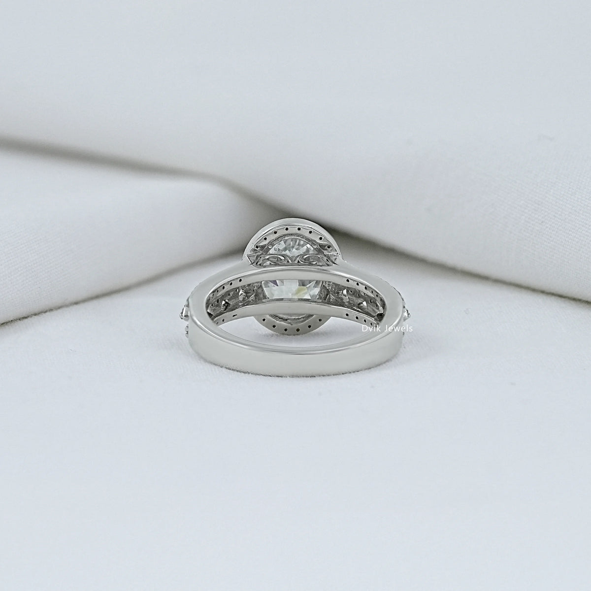 Old Mine Oval Cut Halo Diamond Engagement Ring