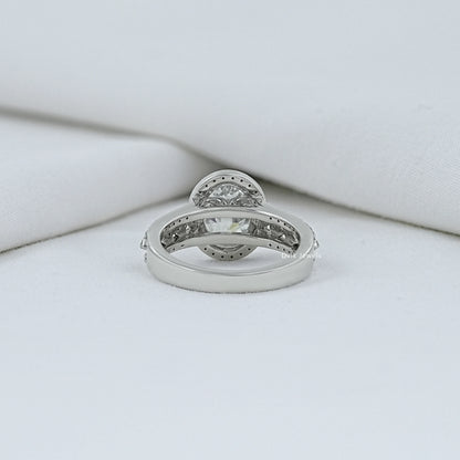 Old Mine Oval Cut Halo Diamond Engagement Ring