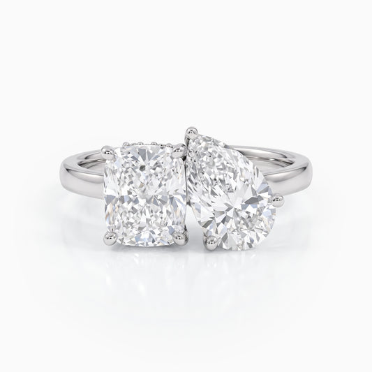 Lab Grown Diamond Hidden Halo Toi Et Moi Ring Ring
