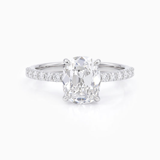 Lab Grown Diamond Old Mine Cushion Accent Ring