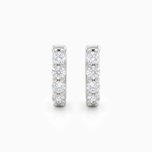 Lab Grown Round Diamond Huggie Hoop Earrings