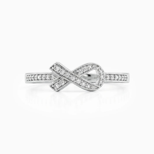 Lab Grown Round Diamond Ribbon Ring Ring