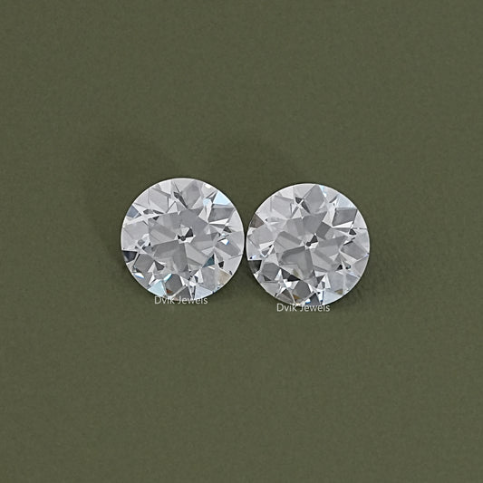 Traditional Old European Round Lab Diamond Matching Pair