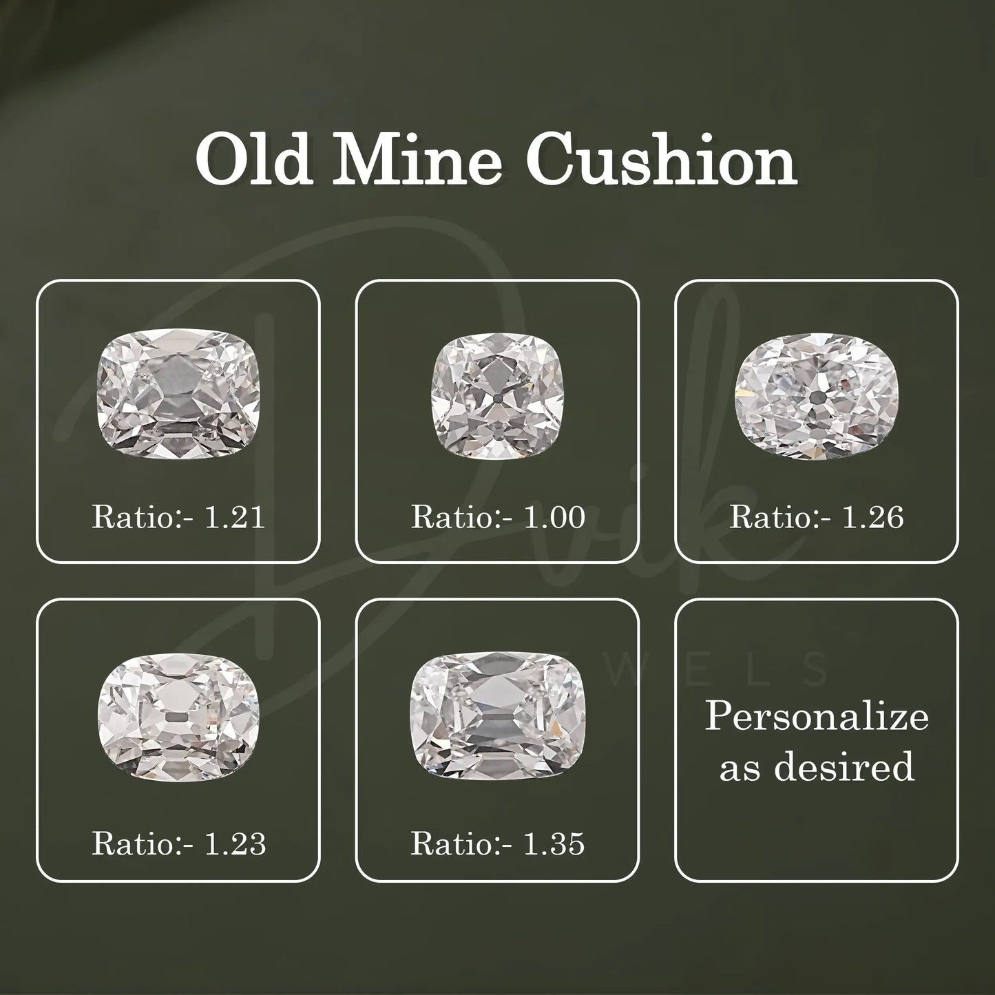 Loose Old Mine Cushion Cut Lab Grown Diamond