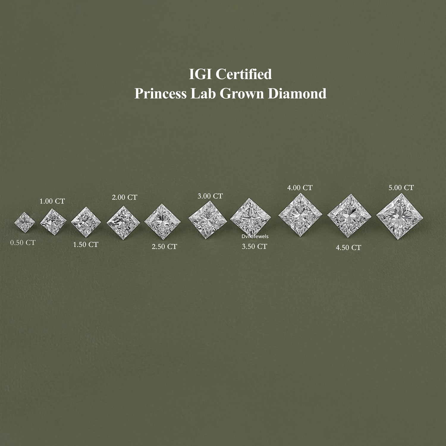 IGI Certified Princess Cut Lab Grown Diamond
