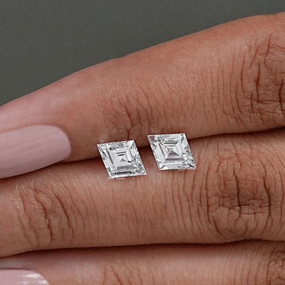 Lozenge Shape Lab Diamond Pair