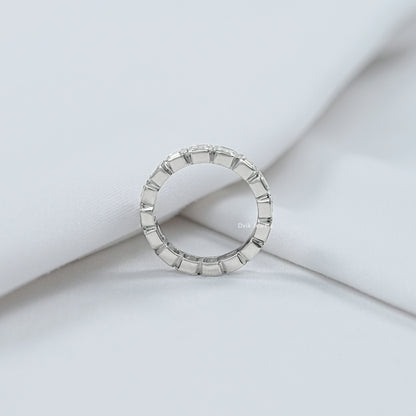 Bezel Set Asscher Cut Lab Diamond Full Eternity Band