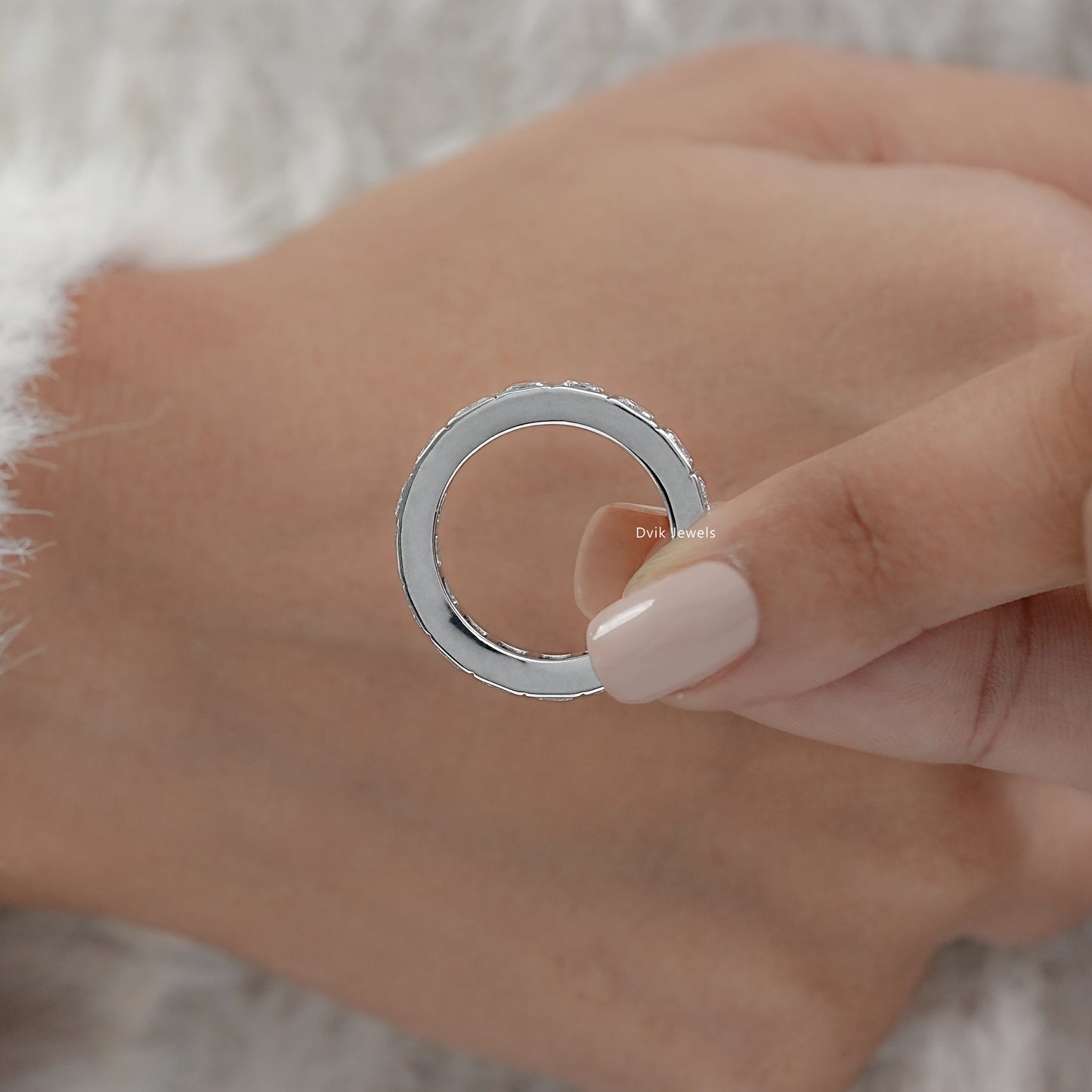 Princess Cut Diamond Channel Set Eternity Band