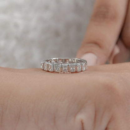 Radiant Cut Lab Diamond Bezel Set Eternity Band