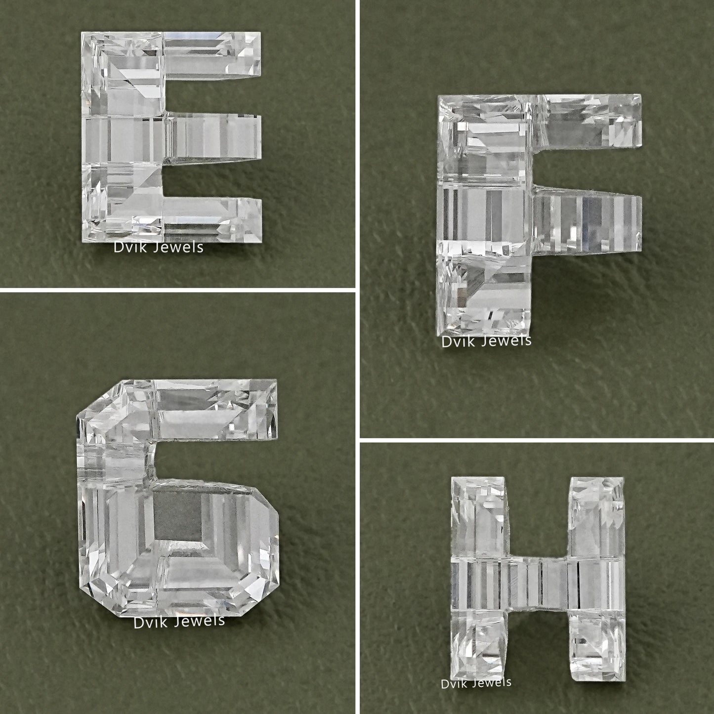Alphabet-Shaped Lab Grown Loose Diamonds  -  A to Z Cut