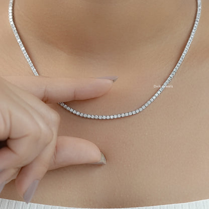 Stunning Round Lab Diamond Tennis Necklace Necklace