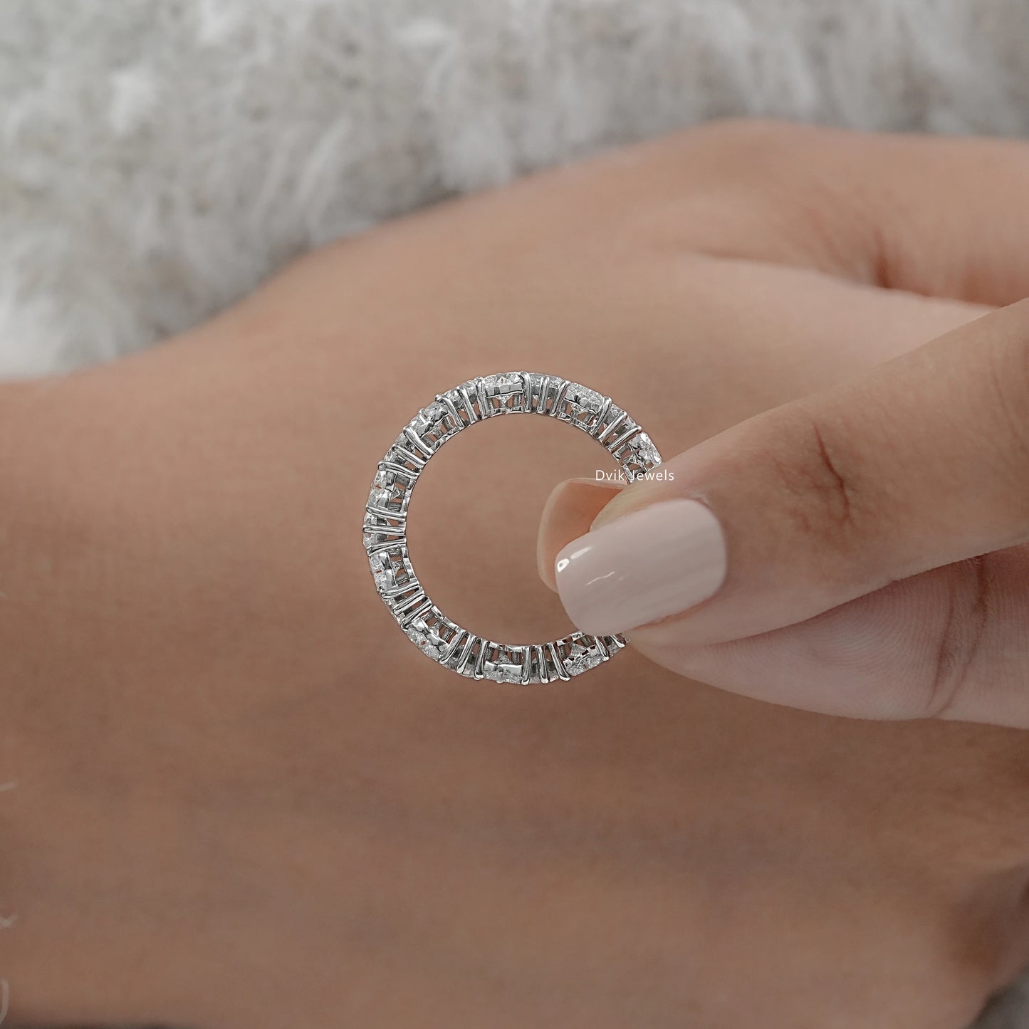 Heart Cut Lab Diamond Full Eternity Band