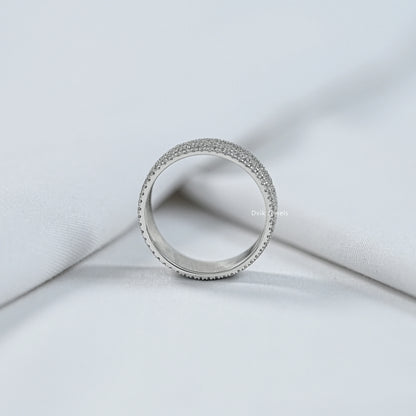 Multi Row Pavé Lab Diamond Wide Band