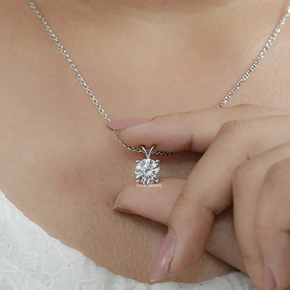 Round Lab Grown Diamond Solitaire Pendant