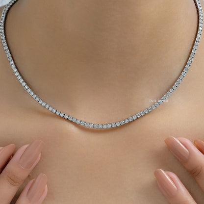 Slim Round Cut Lab Diamond Tennis Necklace Necklace
