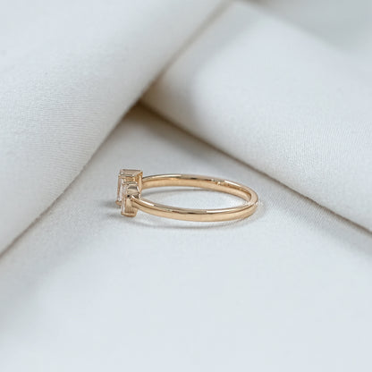 Marquise And Emerald Lab Diamond Toi Moi Ring