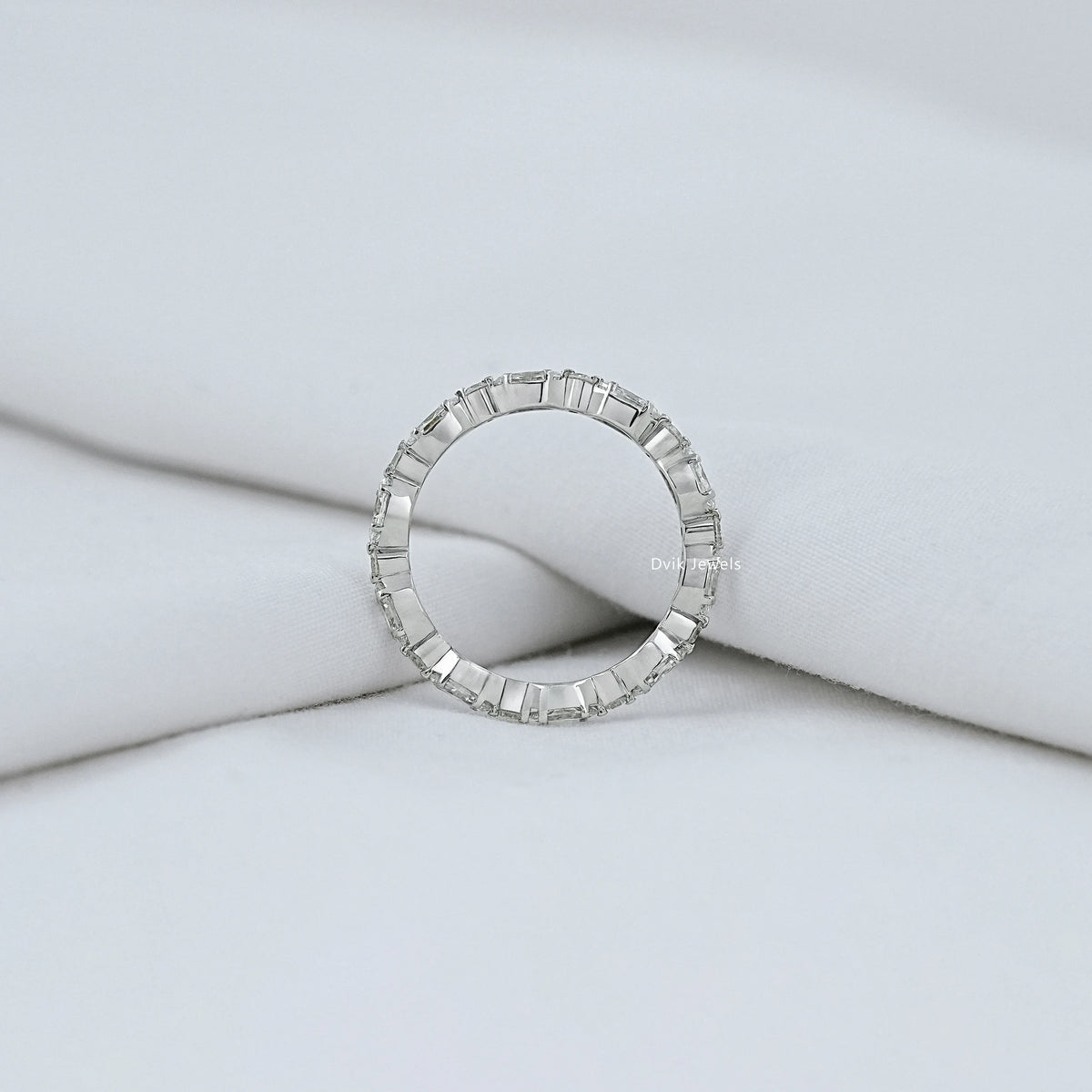 Marquise And Round Diamond Wedding Band