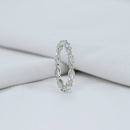 Marquise And Round Diamond Wedding Band