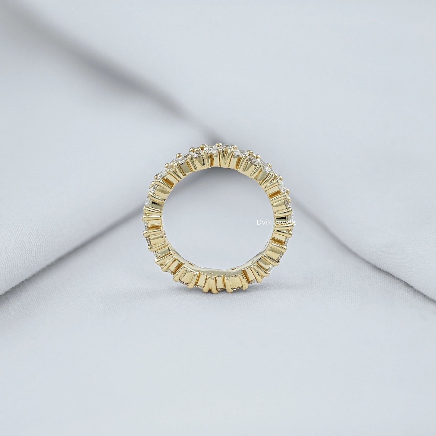 Marquise And Round Lab Diamond Wedding Band