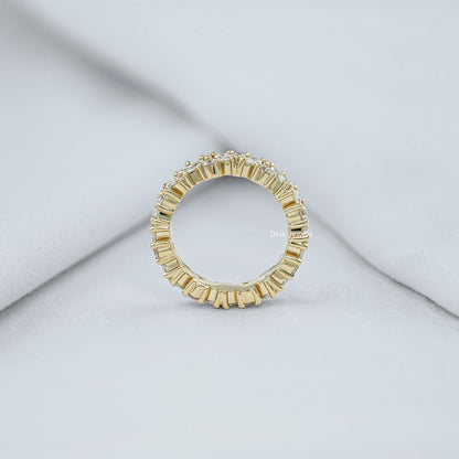 Marquise And Round Lab Diamond Wedding Band